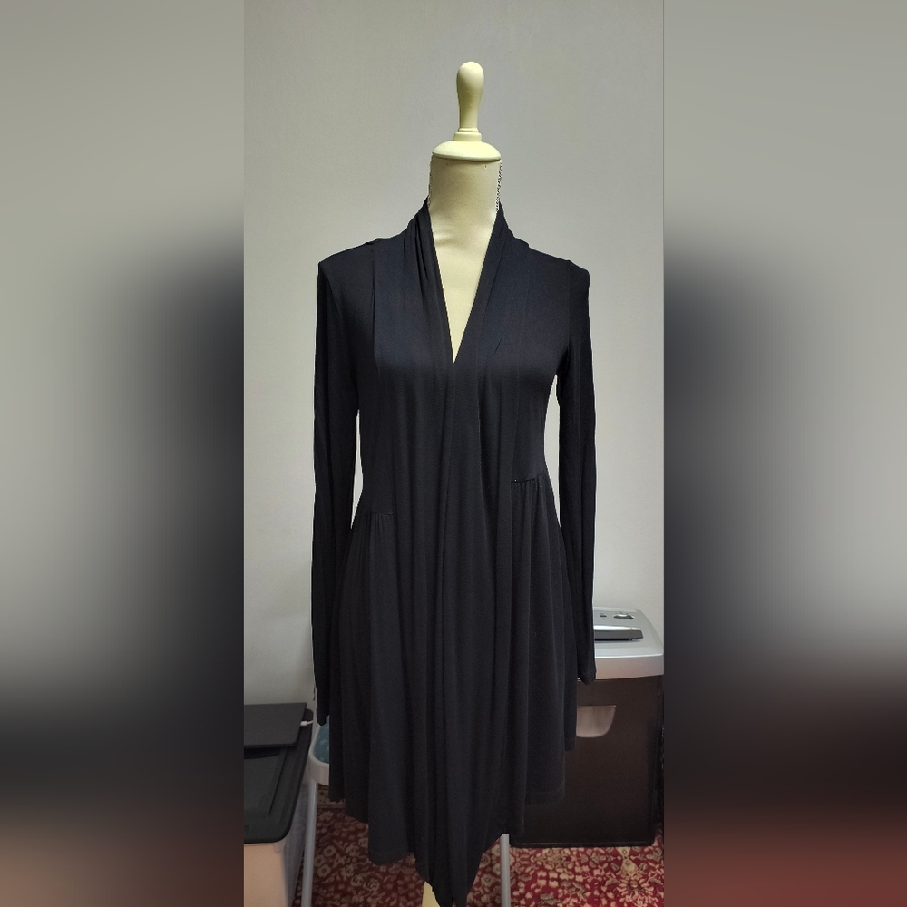 Kische Elegant Black Open-Front Cardigan